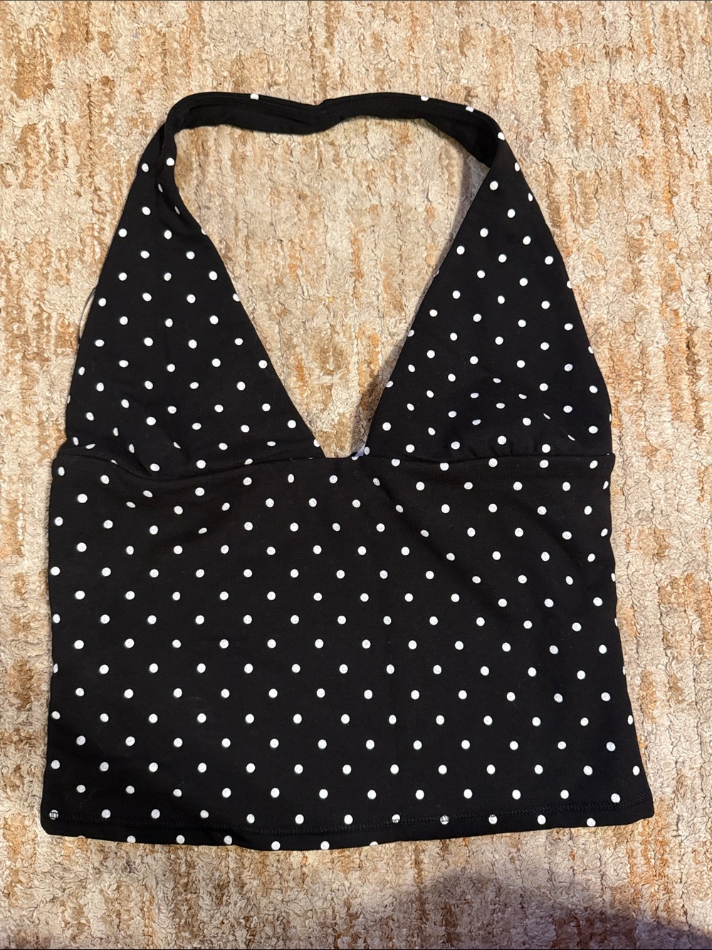 Garage Black Polka Dot Halter Camisole